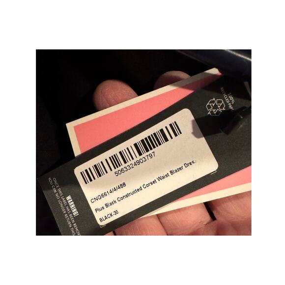 Pretty Little Thing Black Constructed Corset Waist Blazer Dress PLUS SIZE 26 NWT - Picture 8 of 10